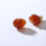 Irregular oval stone earrings