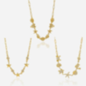 316L stainless steel ocean charm necklace collection with 18K PVD gold plating