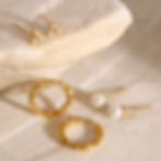 縮圖：mini cz dots stud pearl stud and facet hoop earrings stack earrings