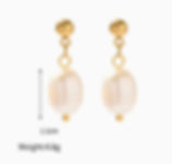 縮圖：Trendy C-Shape Stainless Steel Freshwater Pearl Earrings – Fashionable Statement