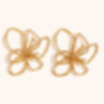 Elegant Linear Flower Stud Earrings – 18K Gold Plated, Hypoallergenic & Stylish