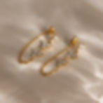 縮圖：Lightweight stainless steel zircon chain earrings for everyday wear