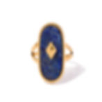縮圖：French vintage palace-style niche lightweight luxury ring inlaid with lapis laz