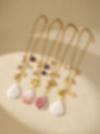 縮圖：Natural Shell Ocean Necklace with Turtle & Mermaid Tail Pendants