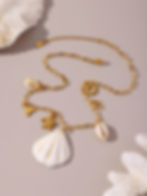 縮圖：Natural Shell Ocean Necklace with Turtle & Mermaid Tail Pendants