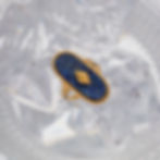 縮圖：French vintage palace-style niche lightweight luxury ring inlaid with lapis laz