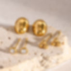 縮圖：stack earrings mini ball stud single cz stud hald ball stud earrings