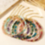 Customizable Natural Stone Beaded Bracelet – Stainless Steel Core | 16+5cm Adjus