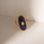 縮圖：French vintage palace-style niche lightweight luxury ring inlaid with lapis laz