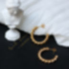 縮圖：Twisted hoop Braided hoop earrings