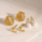 縮圖：mini sea shell dolphin stud pearl stud earrings set one set of 3 pairs
