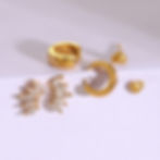 縮圖：Petal stud mini heart stud wide hoop earrings stack earrings