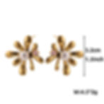 縮圖：Floral Pearl Stud Earrings – 18K Gold Vacuum Plated Stainless Steel