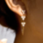 縮圖：316L stainless steel zircon tassel earrings with 18K PVD gold plating