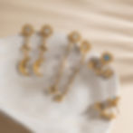 縮圖：316L stainless steel moon sun tassel earrings zircon chain earrings set product display OEM jewelry factory