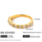 縮圖：Minimalist geometric zircon rings in stainless steel with 18K PVD gold plating  style3 measurement