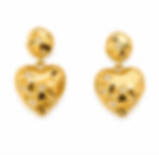 18K PVD Gold Organic Hammered Heart Drop Earrings made from 316L stainless steel by Ducaibo Jewelry Factory