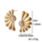 縮圖：Floral Pearl Stud Earrings – 18K Gold Vacuum Plated Stainless Steel