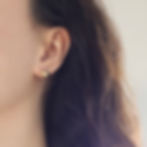 縮圖：Irregular oval stone earrings