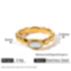 縮圖：Cat eye stone and zircon stainless steel rings with 18K PVD gold plating for custom jewelry brands