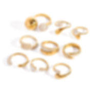 ​​​​​​​European INS Style 18K Gold Plated Stainless Steel Zircon Rings for Women